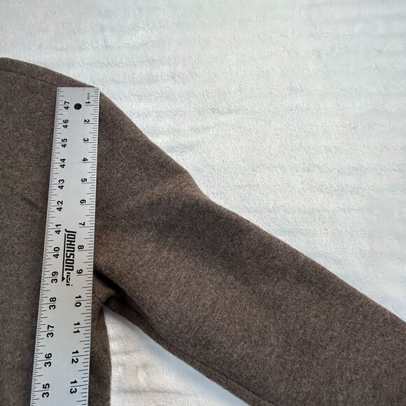 Geiger Collections Womens Brown Pure Wool Fur Trim Cardigan Sweater Coat Size 40 - Picture 12 of 13